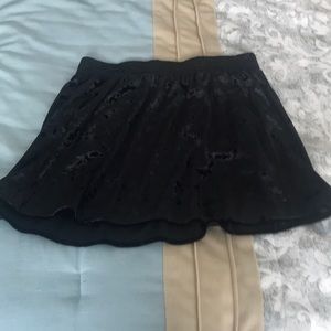 Black velvet skirt